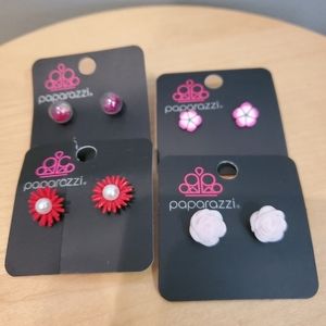 Bundle of 4 flower paparazzi earrings